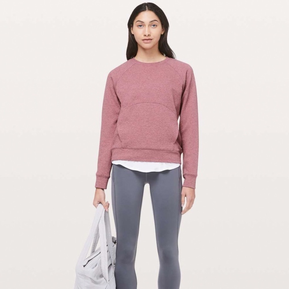 Lululemon Catch A Moment Crew Heathered So Merlot - Picture 7 of 7
